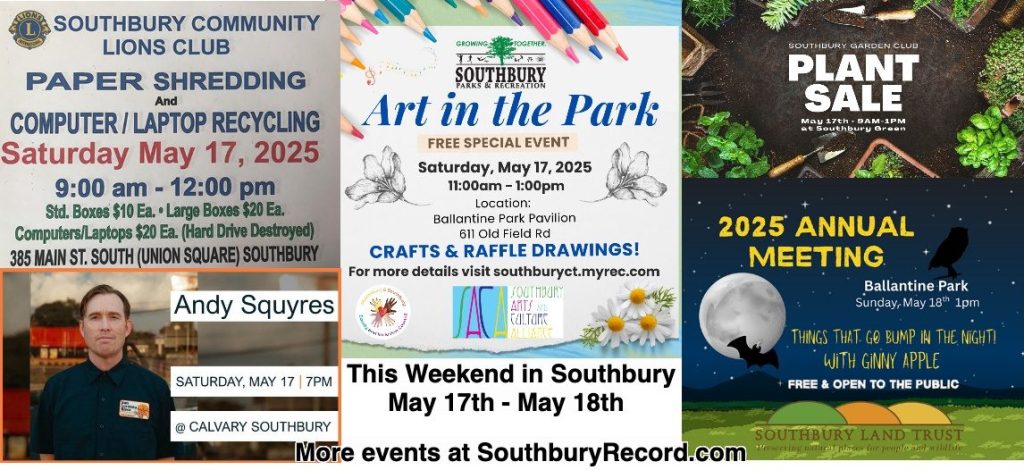 Southbury This Weekend&nbsp;(5/17-5/18)