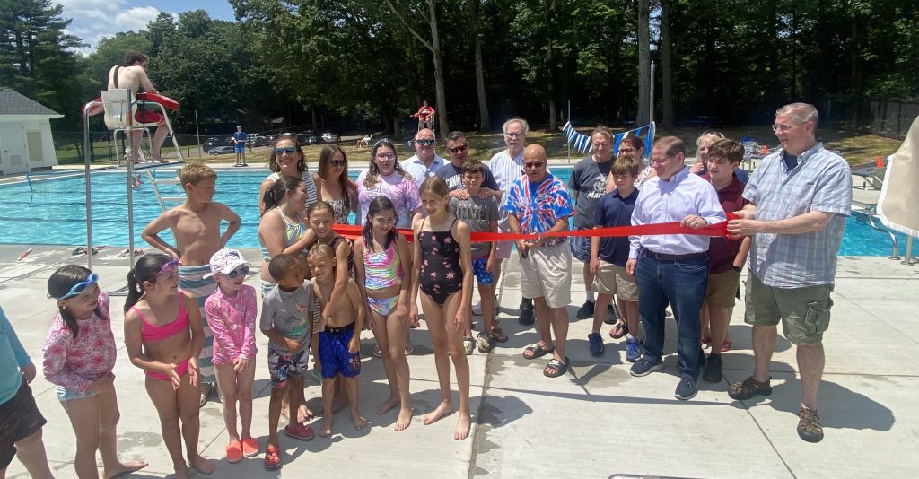 Watch: First Selectman Manville Takes Plunge Into New Municipal Pool
