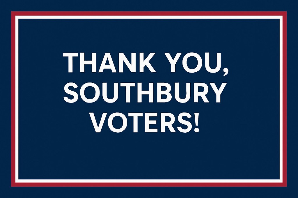 Letter: Thank You, Southbury Voters