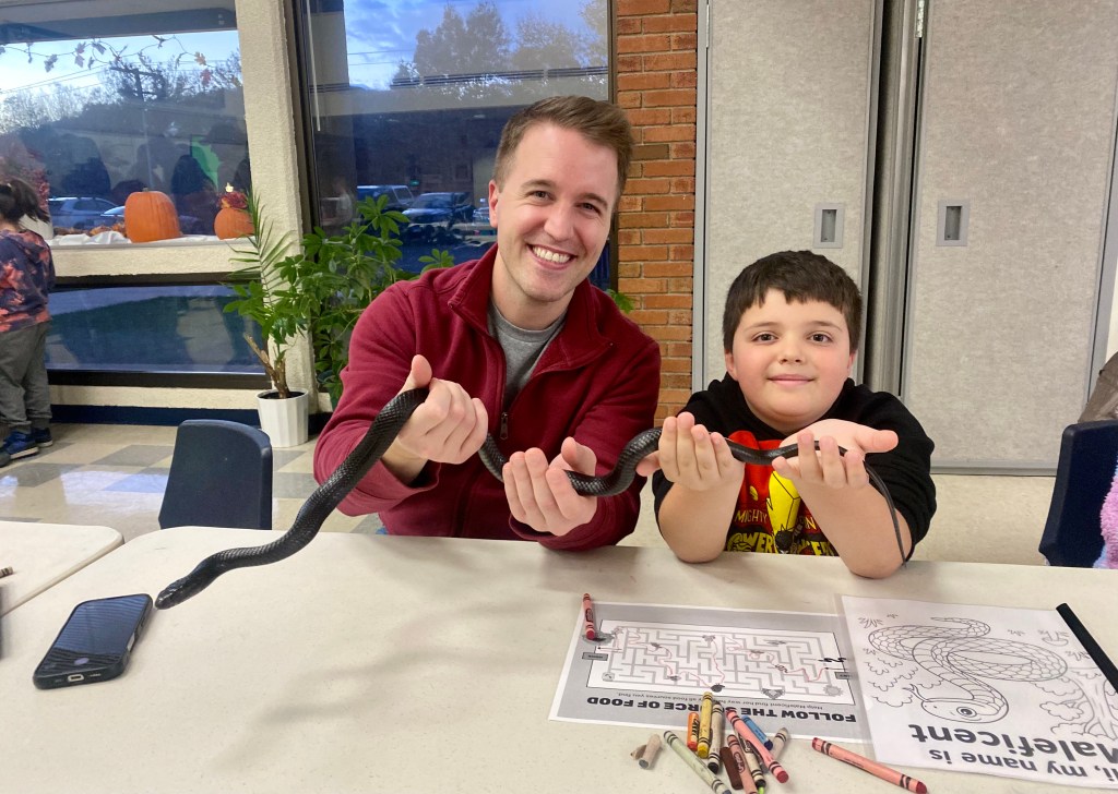 Southbury Parks & Rec Welcomes Maleficent the Eastern Indigo for Hands-On&nbsp;Program