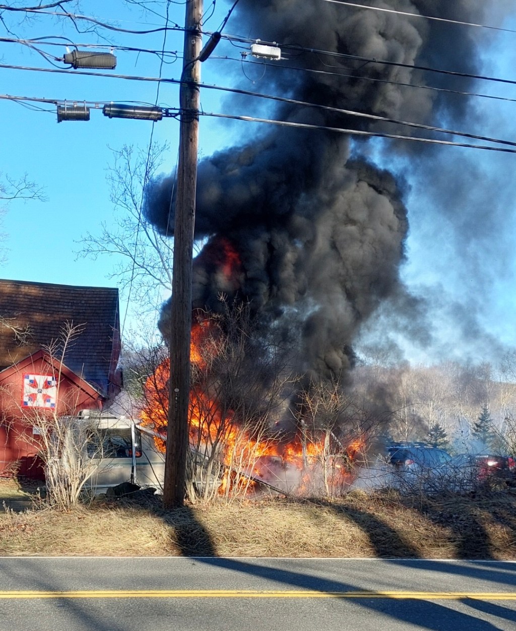 RV Fire Extinguished Near Historic 1690 Barn on Route&nbsp;6