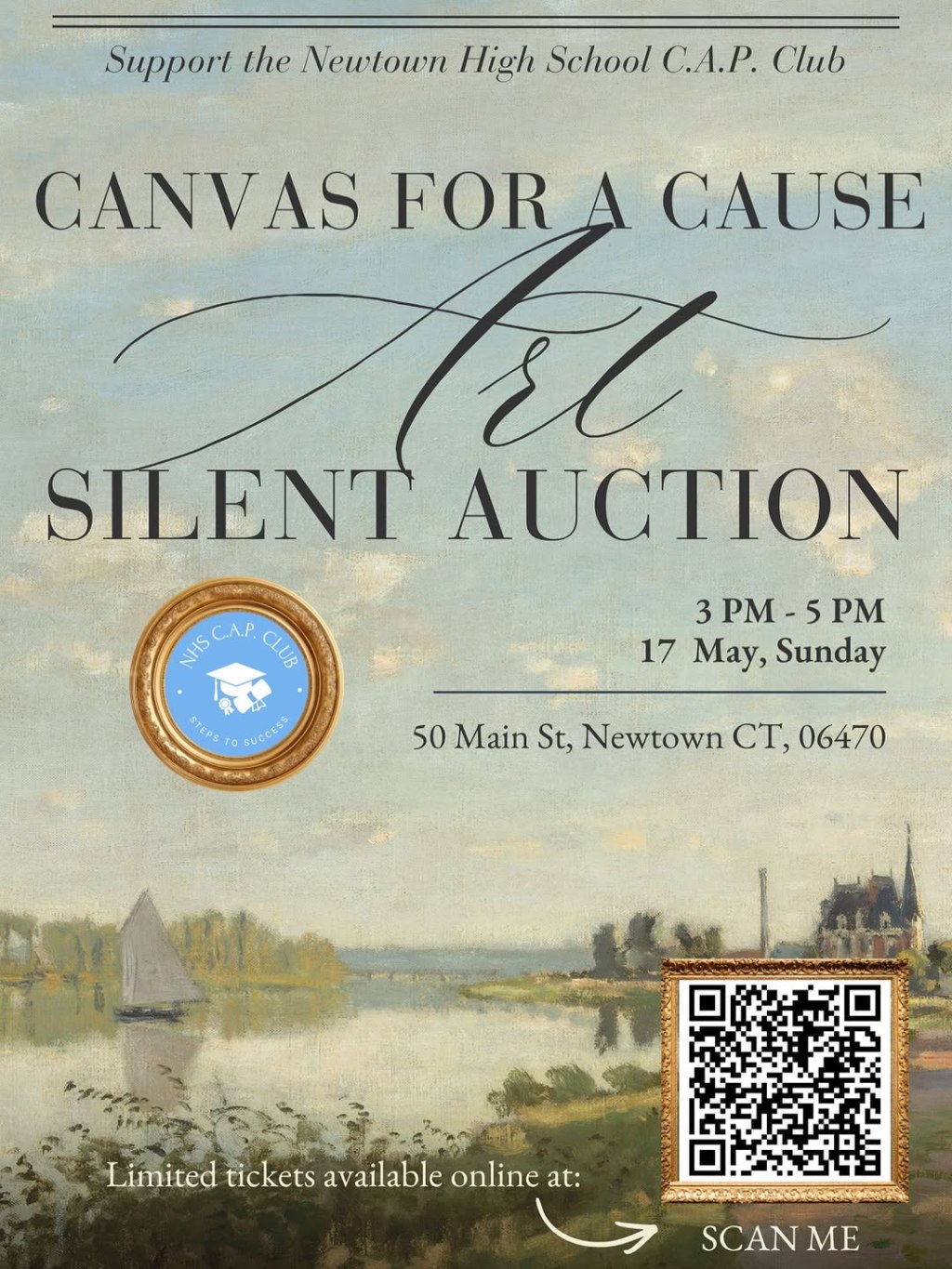Newtown High School Student Hosts “Canvas For A Cause” Silent Art Auction to Fund Student&nbsp;Scholarships